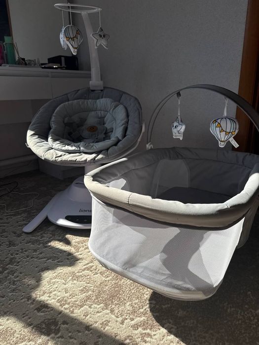 Шезлонг-качалка Lionelo + люлька для новонародженого | Стан: відмінний