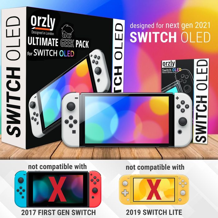Orzly ultimate geek pack do nintendo switch oled pakiet akcesoriów