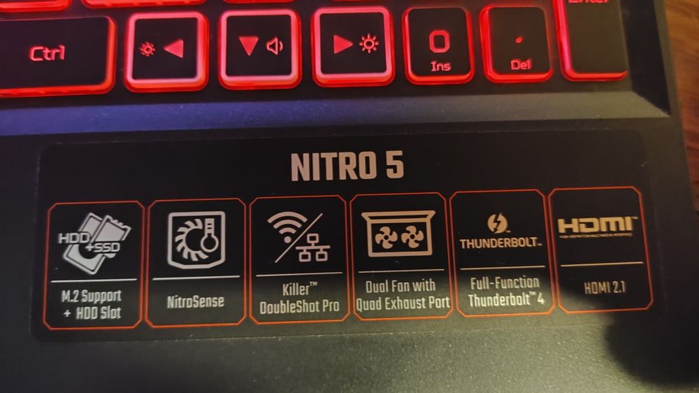 Laptop rtx 4060 !140w! Zasilacz 315w Intel 32gb ddr5 1,5tb GW stan bdb