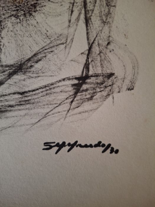 Pintura antiga assinada e datada