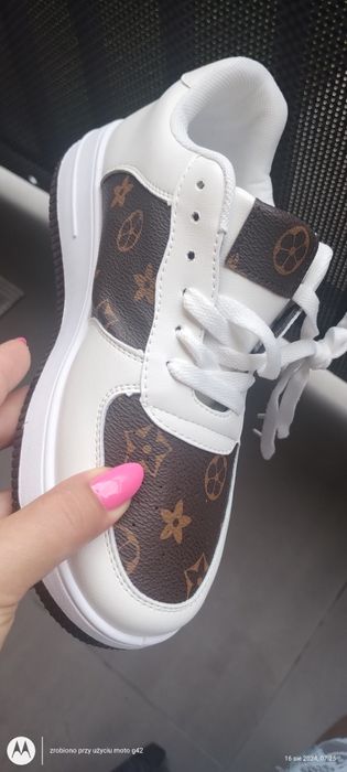 Adidasy damskie biało brązowe