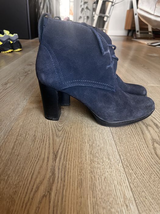 Botki Tommy Hilfiger granatowe sznurowane 40