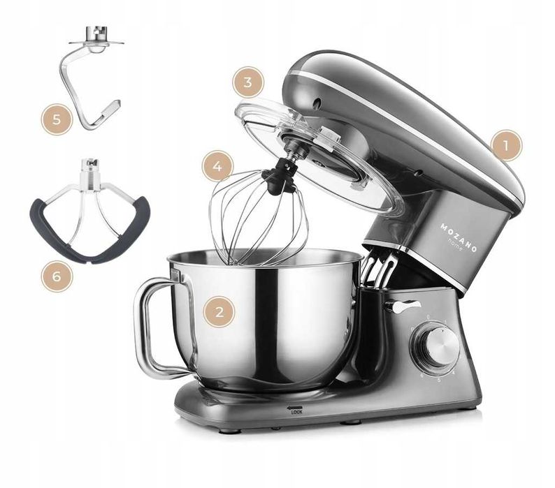 NOWY NIEZAWODNY Robot kuchenny planetarny 3 mieszadła 6,2L 3200W