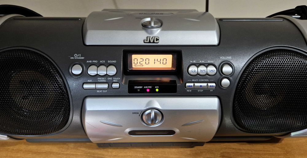Radiomagnetofon CD Boombox JVC RV-B55 Japonia '99 vintage Oborniki • OLX.pl
