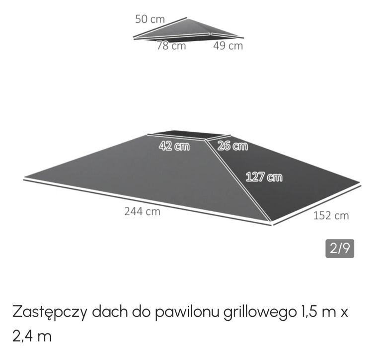 Dach zamiennik outsanny 150cm/240cm