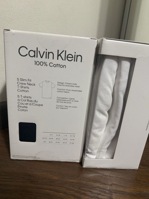 Футболки Calvin Klein Slim Fit, S, набір 5 шт, нові оригінал США білизна