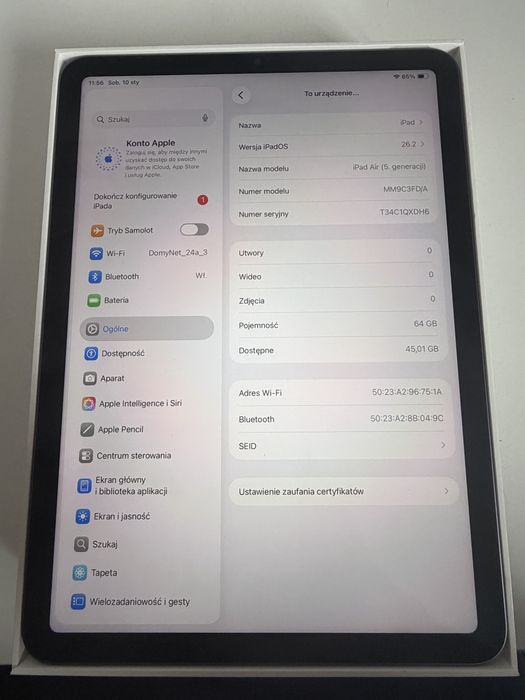 iPad Air 5gen M1 64gb WiFi Space Gray