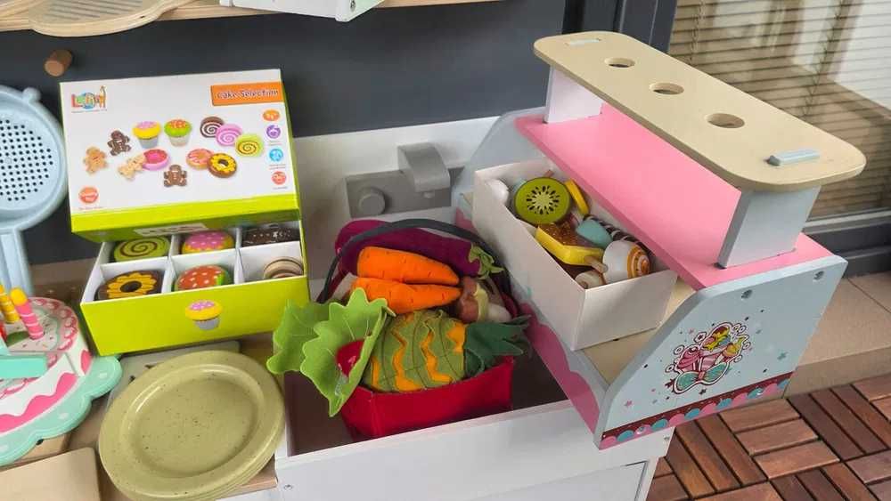 SUPER OKAZJA! Kuchnia drewniana MUSTERKIND + Ogromny zestaw akcesoriów