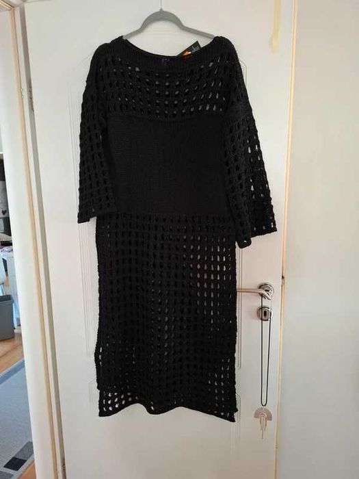 Sukienka dzianinowa sweterkowa czarna XL