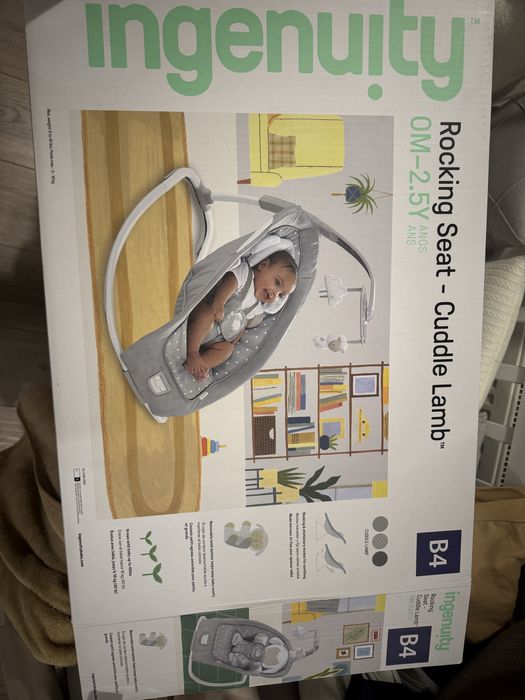 Крісло-шезлонг Ingenuity Cuddle Lamb 2в1 від 0 до 18 кг