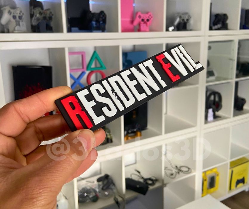 Logo Resident Evil - Placa decorativa 3D 160mm