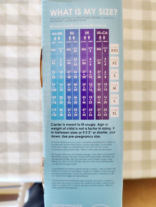 Marsúpio Baby K'Tan tamanho S