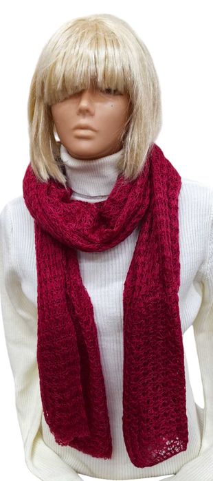 OVS delikatny szalik damski jesień / zima bordo rozm. 70 X 280 cm