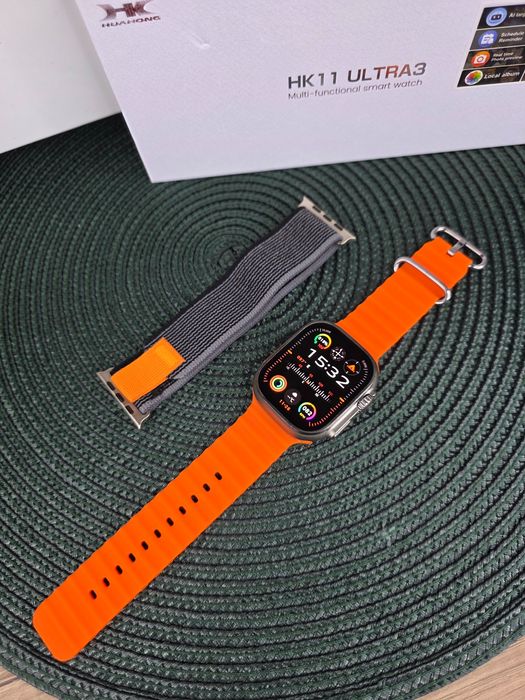 Smartwatch męski HK Ultra3 , AMOLED 2,12” • 2 paski • NOWY