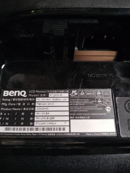 Monitor 20" Benq
