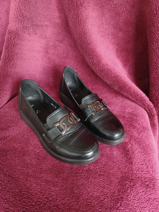 Czarne buty mokasyny 36 37