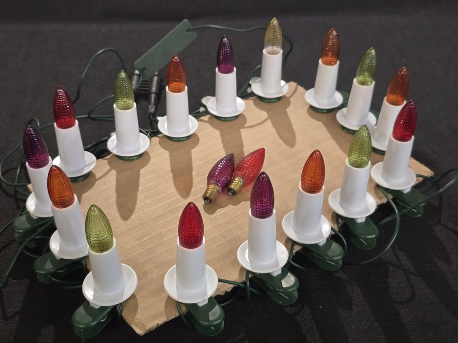 Lampki choinkowe prl świece retro światełka na choinkę vintage