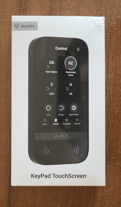 Клавіатура Ajax KeyPad TouchScreen Fibra Black інтерфейс, охрана