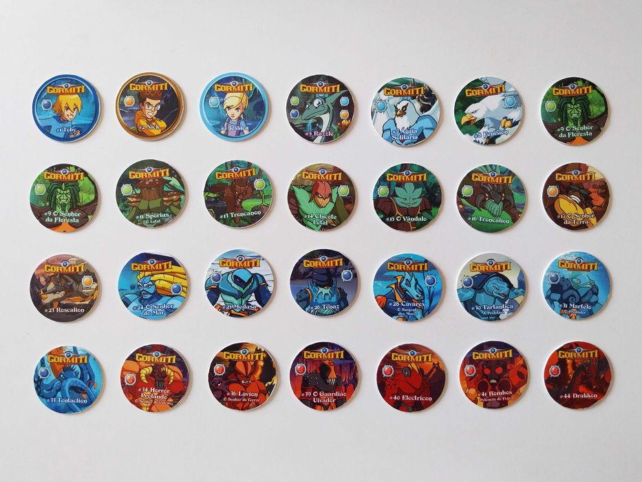 28 tazos (27 diferentes) GORMITI | Chipicao lote ou venda a vulso