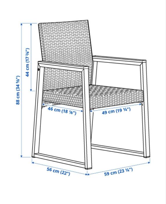 Ikea krzesło ogrodowe - IKEA VÄRMANSÖ technorattan taras