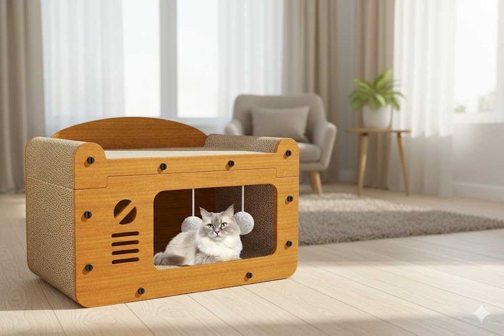 NOWY Drapak Dla Kota Legowisko Domek Duży XXL Solidny Stabilny Zabawka