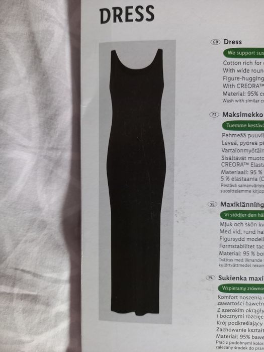 Sukienka czarna z bawełny