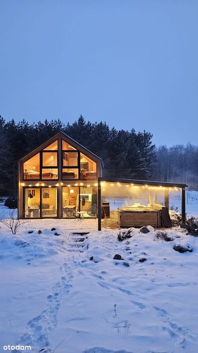 Całoroczny dom (na wynajem) z jacuzzi 62m/42,5 ara na odludziu