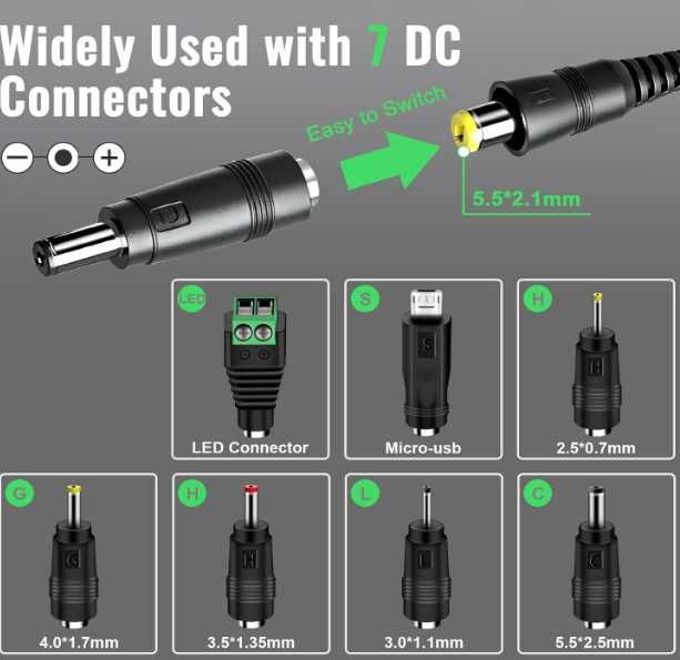 Uniwersalny zasilacz AC do DC 3V 4,5V 5V 6V 7,5V 9V 12V 1A 1,2A