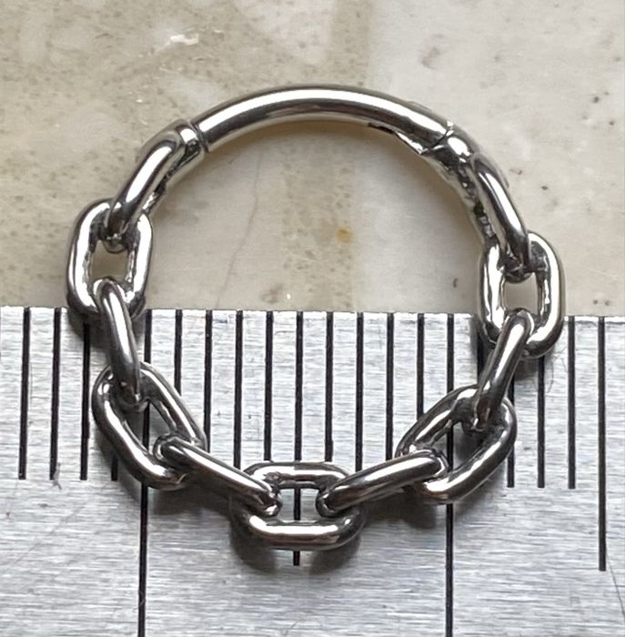 Unisex kolczyk 12 mm piercing 16G kółko segment ring stal nierdzewna