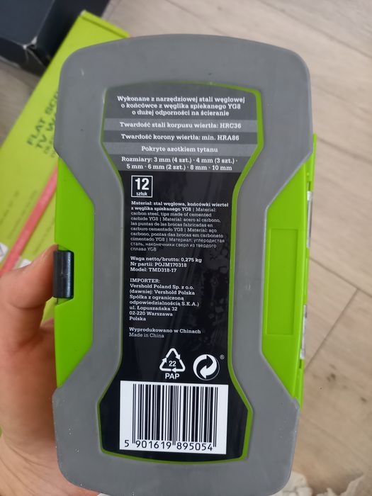 Zestaw wierteł wiertła do betonu nitro tools 12 szt 3-10 mm nowy