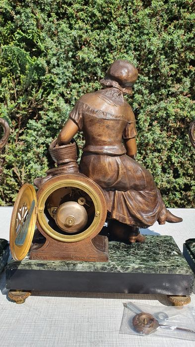 Zegar kominkowy antyk XIXwiek sygnowany prezent na święta