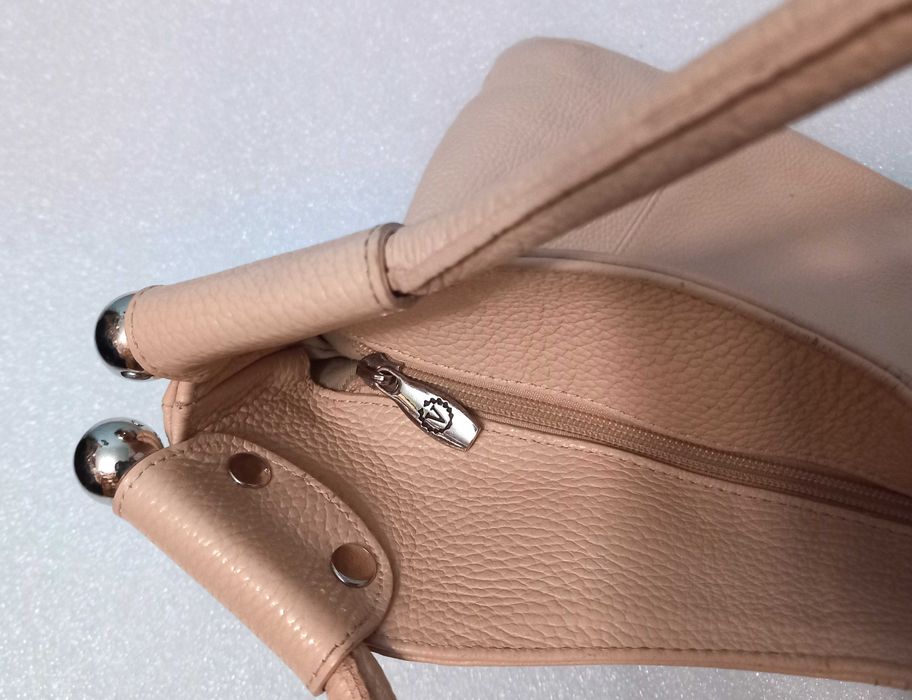 Torebka skórzana VALENTINA ITALIA skóra kremowa pojemna