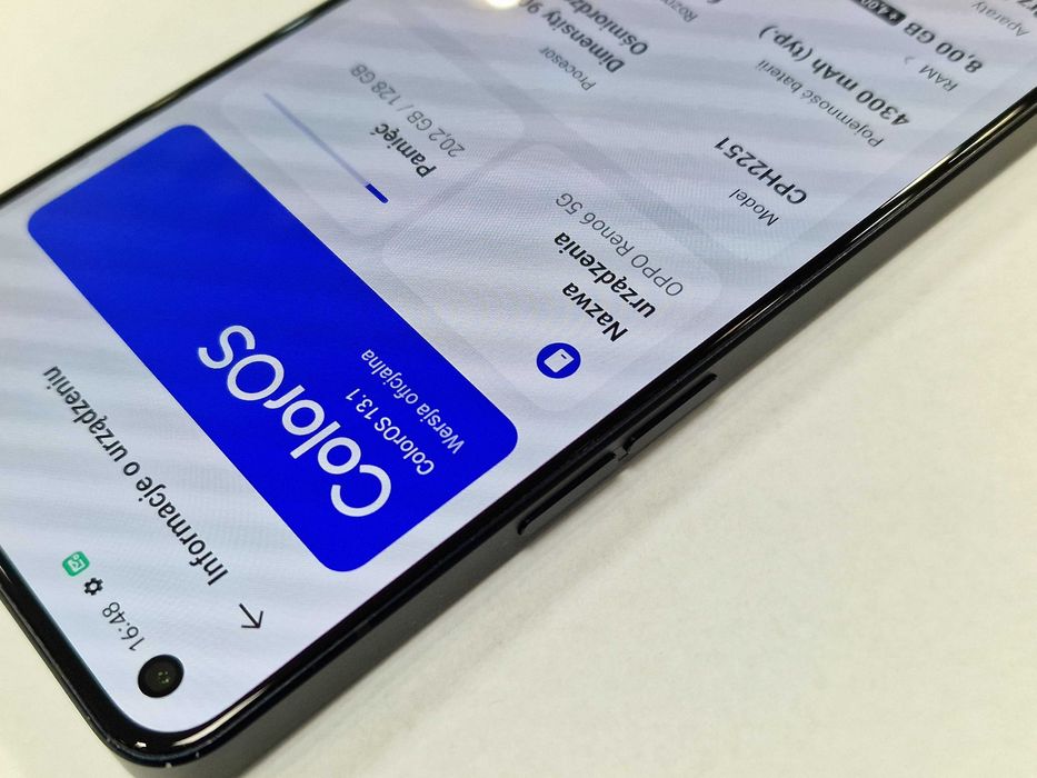 Oppo Reno6 5G Dual SIM/ 8GB/ 128GB/ Black/ Czarny/ Grade A- + ładowark