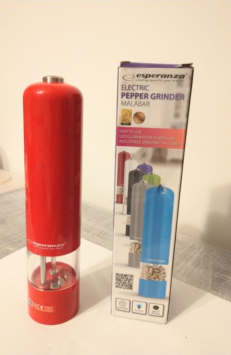 Esperanza 2 sztuki  Elektryczne Młynek do Pieprzu  Led Czerwon