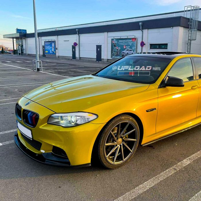 BMW F10/F11 - Lip Frontal Plastico Preto Brilhante Spoiler Aba Pala
