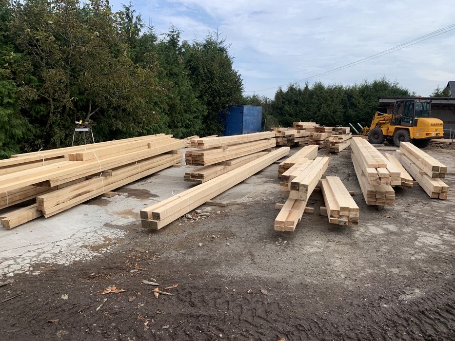 Więźba dachowa jodłowa, deski szalunkowe