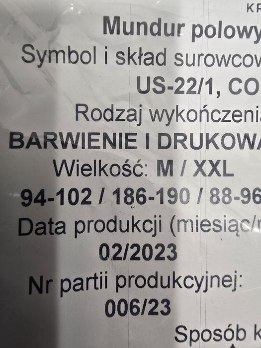 Mundury polowe letne oraz całoroczne