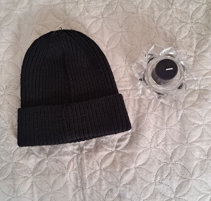 Czarna prążkowana czapka Cardio Bunny