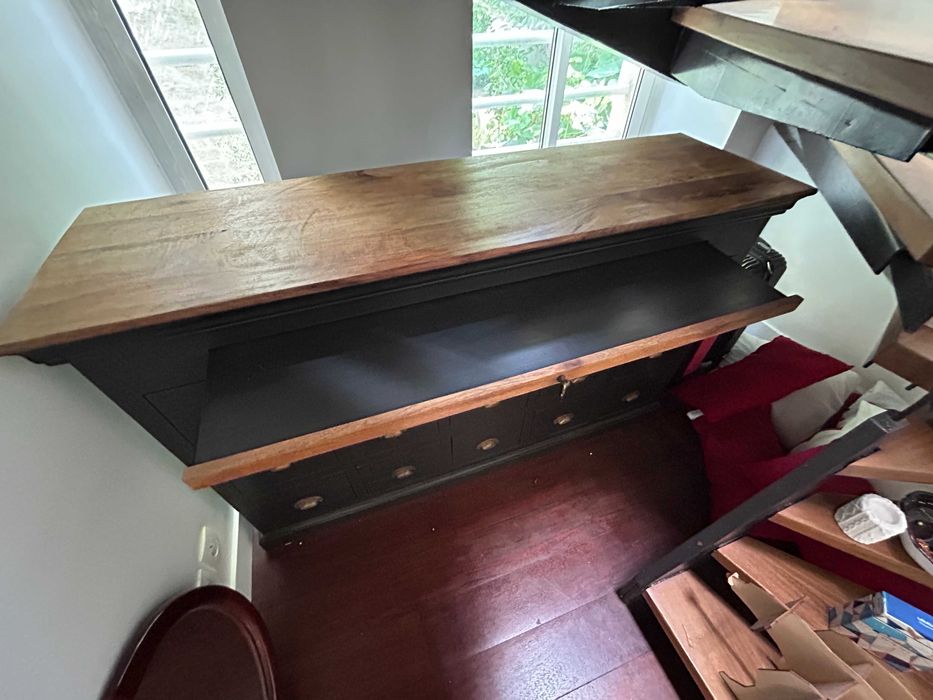 Móvel de trabalho com 15 gavetas – Maisons du Monde – Preto e madeira