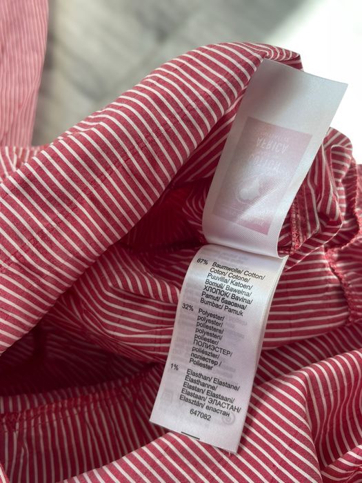 Czerwono biala bawelniana krotka luzna sukienka bpc 6XL 52