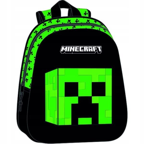 Plecak Przedszkolny Minecraft Creeper 3D Duży Czarny Dla Chłopca