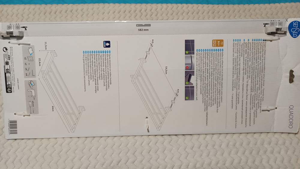 Toalheiro de parede 60cm