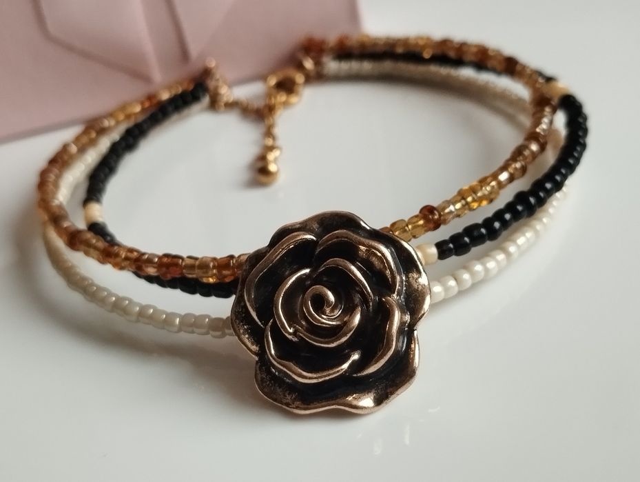 Bransoletka damska z różą