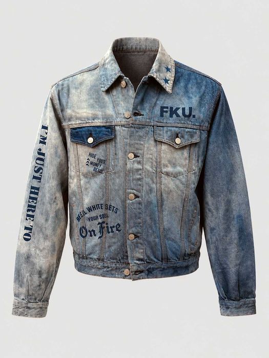 Casaco Exclusivo Upcycled – Peça Única (1 of 1) – Casaco Personalizado FKU “Make Some Real Money”