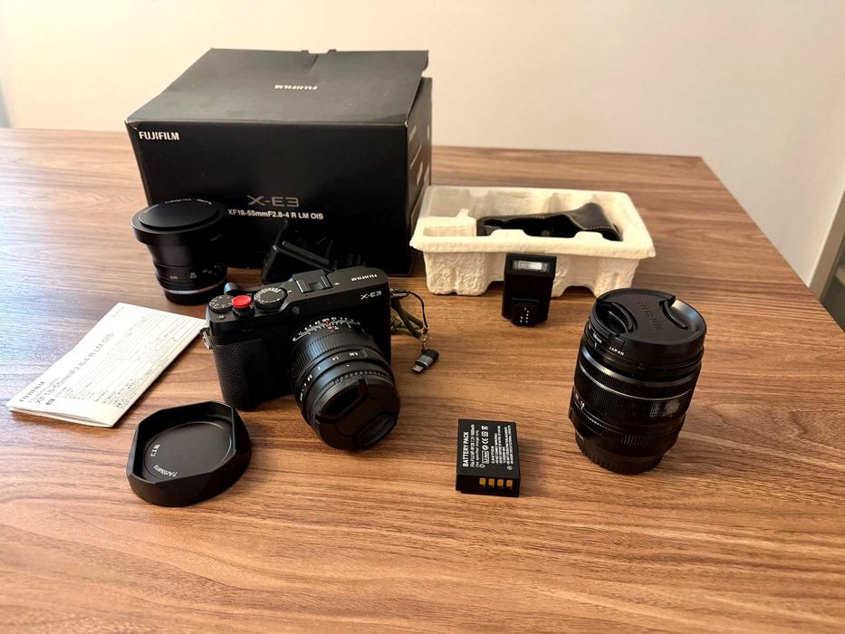 Fujifilm X-E3 + XF 18-55 + TTArtisan 35mm F0.95 + Fisheye 7.5mm — Kit completo