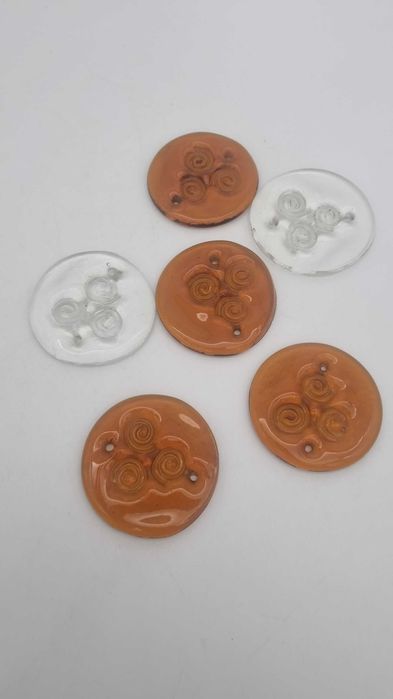 Medalion Plakieta Ząbkowice E.T. Drost Szkło kolorowe Design PRL