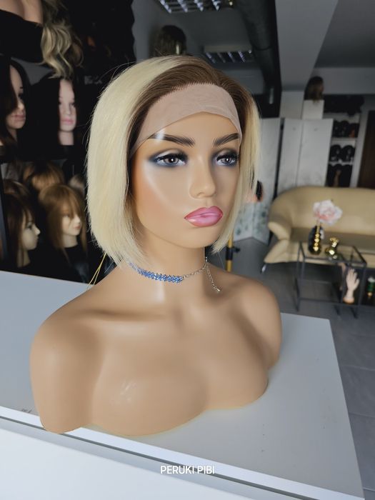Peruka z włosów naturalnych w 100% blond odrost Ala lace front