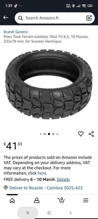 2 Pneus off road 10x2,75x6,5