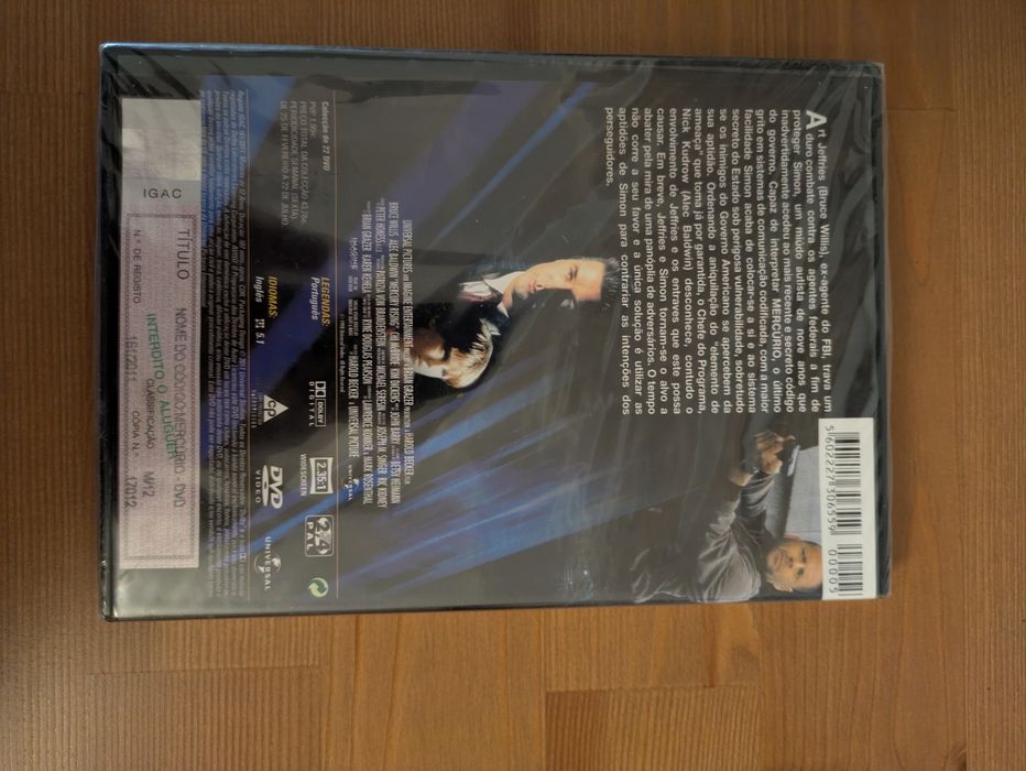 DVD NOVO e SELADO - " Nome de Código : Mercúrio " 1998