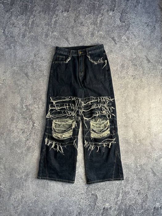 Distressed archive baggy jeans opium custom джинси сині синие джинсы